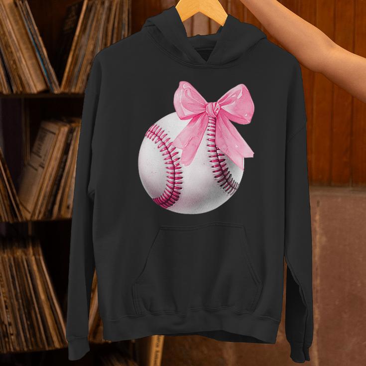 Cute Coquette Baseball Pink Bow Player & Fan Girls Unisex Hoodie Cute Coquette Baseball Pink Bow Player & Fan Girls Unisex Hoodie