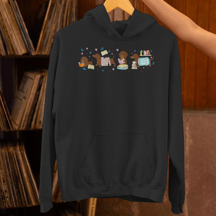 Cute Dachshund Book Reading Wiener Dog Bookish Librarian Unisex Hoodie Cute Dachshund Book Reading Wiener Dog Bookish Librarian Unisex Hoodie