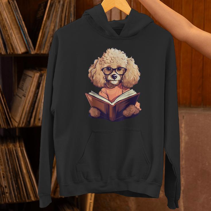 Cute Dog Poodle Reading Book Unisex Hoodie