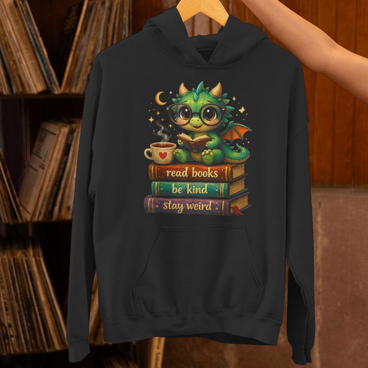 Cute Dragon Read Books Be Kind Stay Weird Fantasy Lovers Unisex Hoodie Cute Dragon Read Books Be Kind Stay Weird Fantasy Lovers Unisex Hoodie