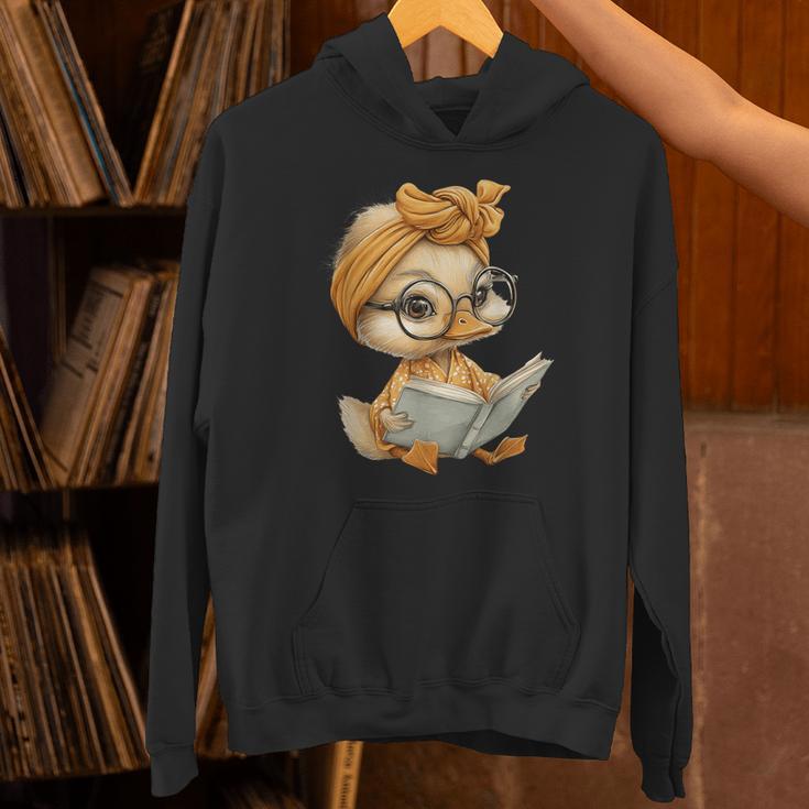 Cute Duckling Reading Book With Unisex Hoodie Cute Duckling Reading Book With Unisex Hoodie