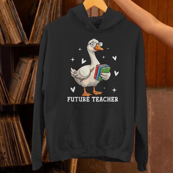 Cute Goose I Love Future Teacher Reading Books Unisex Hoodie