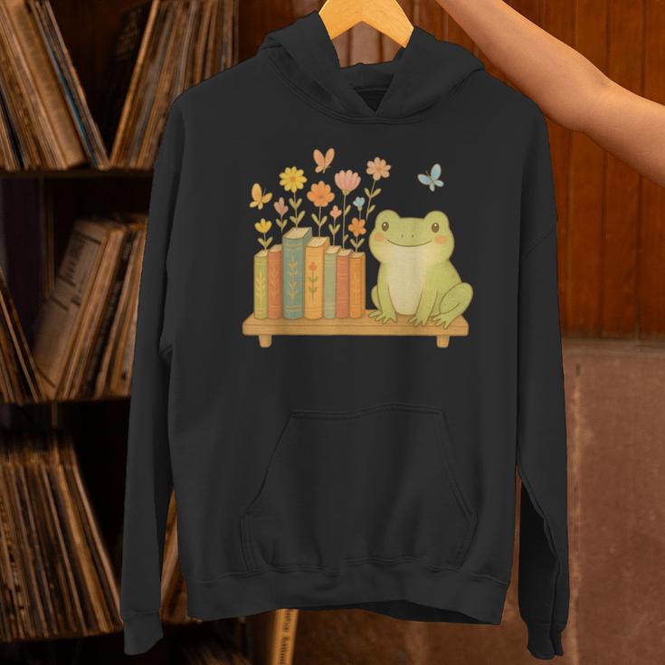 Cute Kawaii Frog Books Flowers Unisex Hoodie