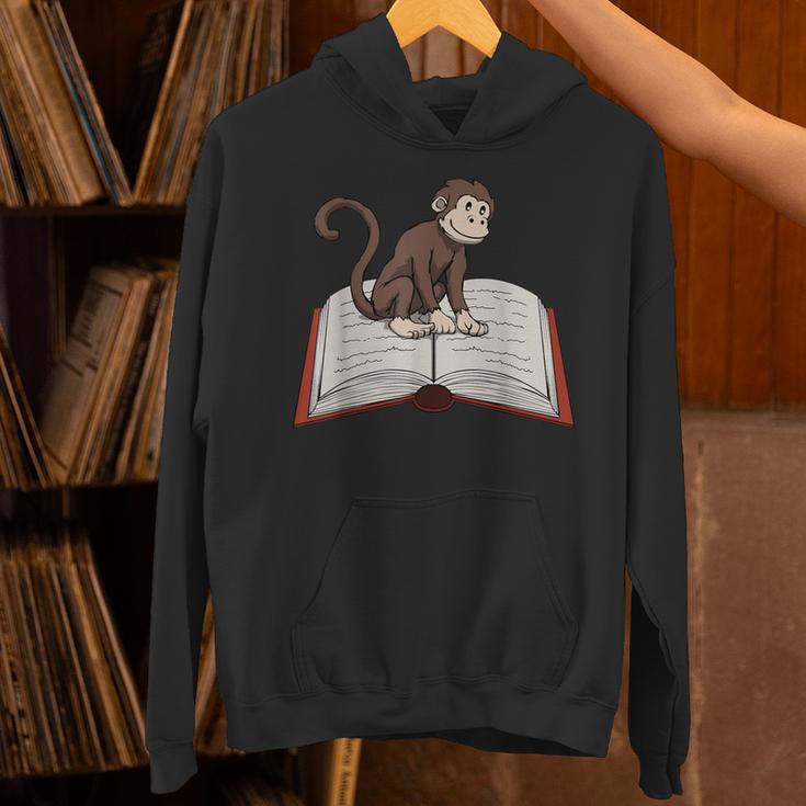 Cute Monkey Reading Books Literature Nature Unisex Hoodie