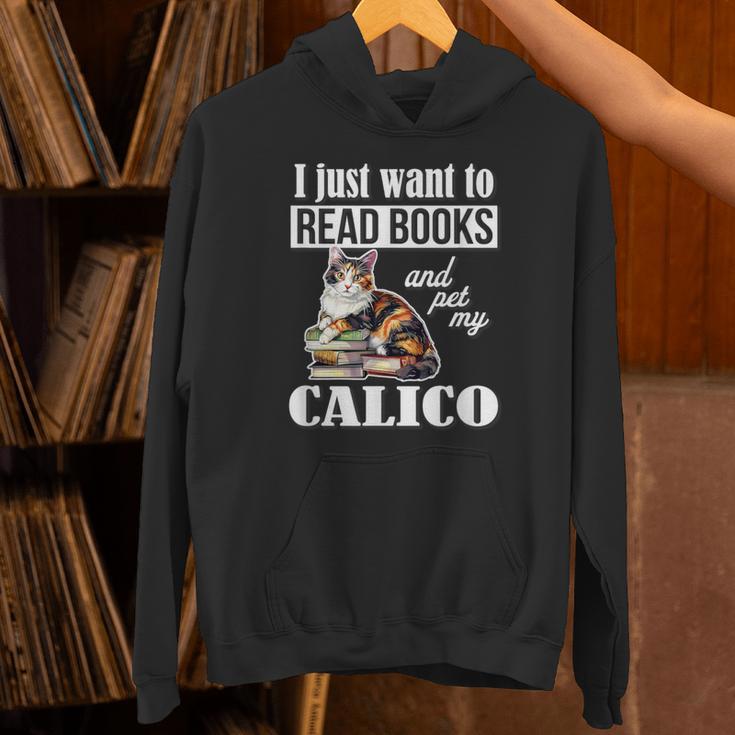 Cute Read Books Calico Cat Lover For Men Women Girls Kids Unisex Hoodie