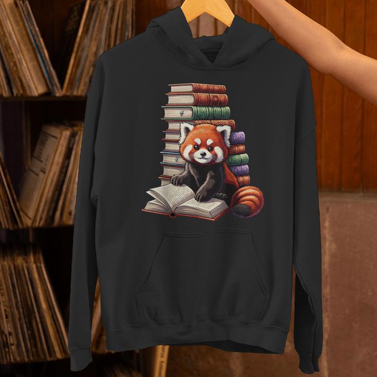 Cute Red Panda Reading Book Animal Bookworm Unisex Hoodie