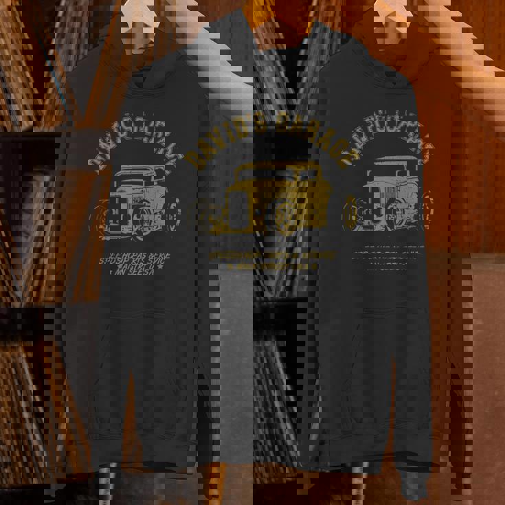 David's Garage Hotrod クラシックカーデザイン 長袖tシャツ パーカー