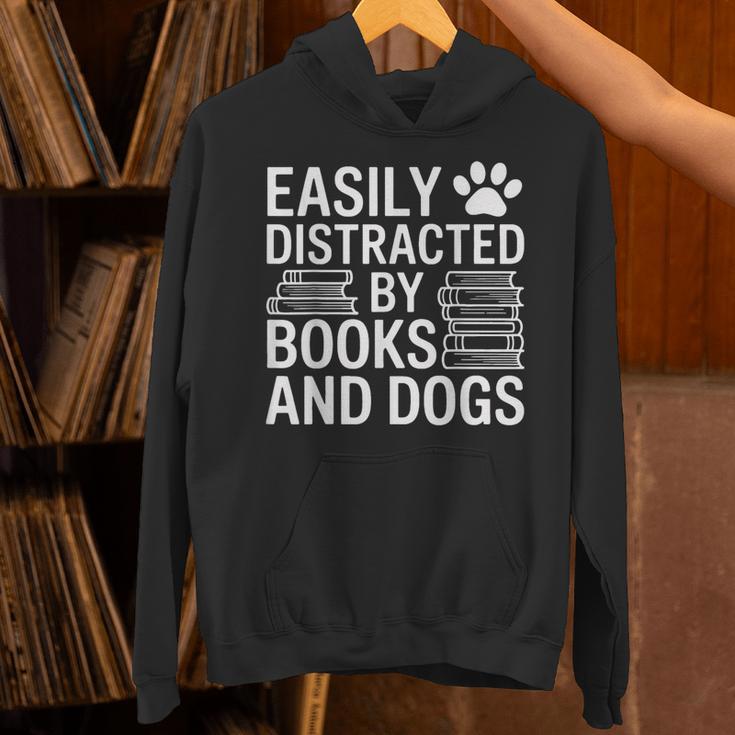 Dog Owner Bookworm Easily Distracted By Books And Dogs Unisex Hoodie