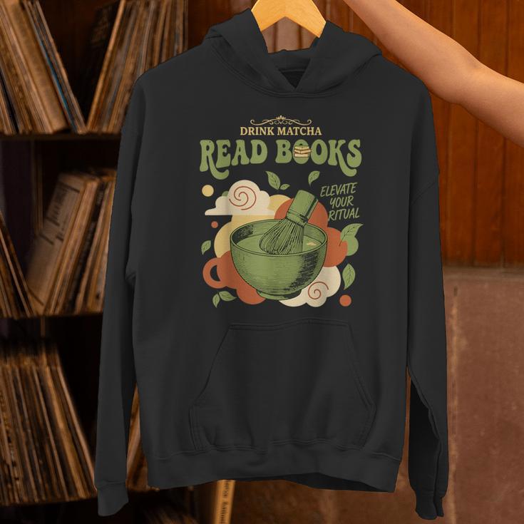 Drink Matcha Read Books Elevate Your Green Tea Ritual Unisex Hoodie Drink Matcha Read Books Elevate Your Green Tea Ritual Unisex Hoodie