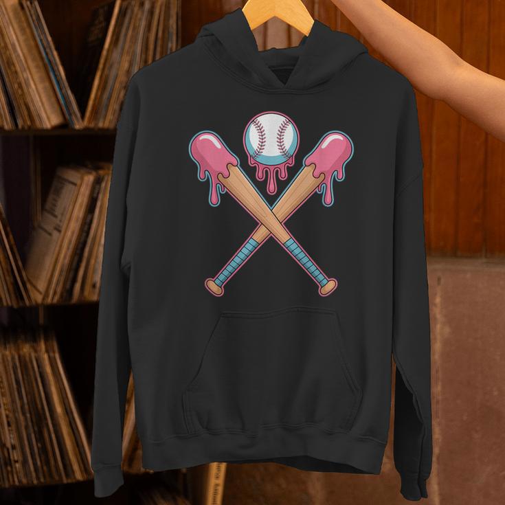Dripping Pink Baseball Crossed Bats Summer Unisex Hoodie Dripping Pink Baseball Crossed Bats Summer Unisex Hoodie