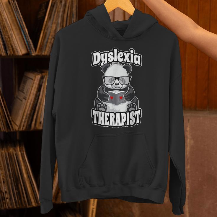 Dyslexia Therapist Teacher Dyslexic Therapy Panda Book Heart Unisex Hoodie