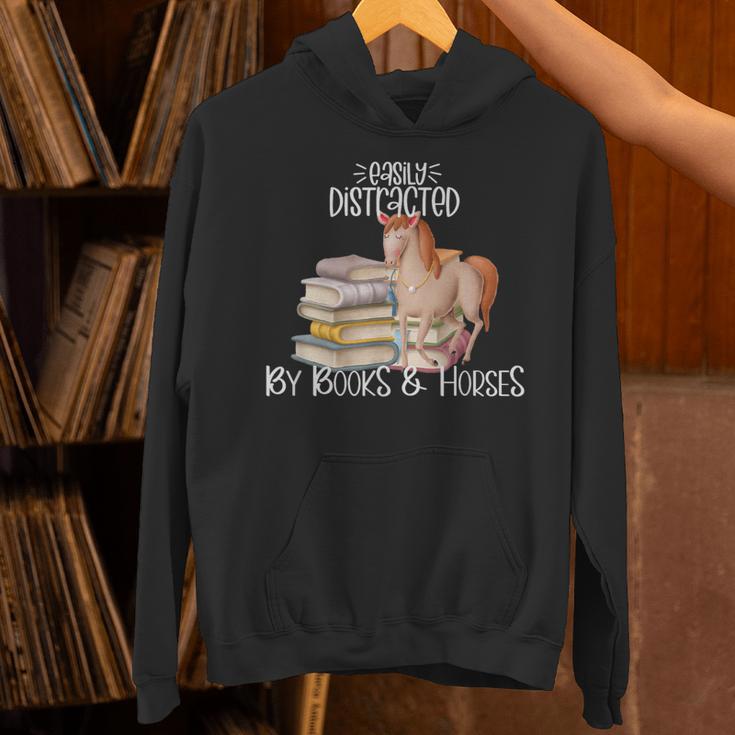 Easily Distracted By Books And Horses Unisex Hoodie Easily Distracted By Books And Horses Unisex Hoodie