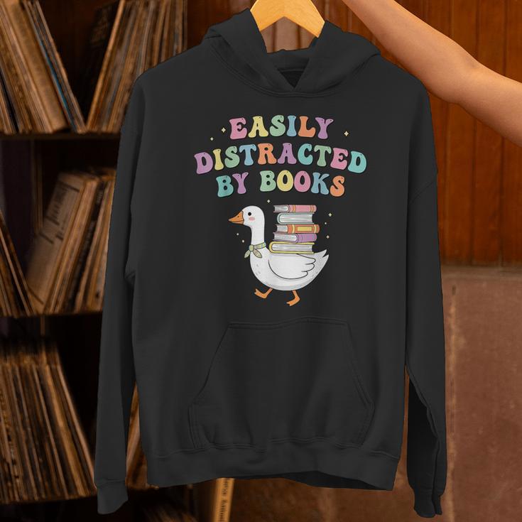 Easily Distracted By Books Silly-Goose Bookish Library Read Unisex Hoodie Easily Distracted By Books Silly-Goose Bookish Library Read Unisex Hoodie