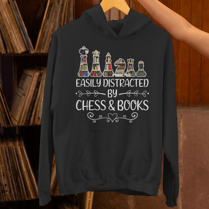 Easily Distracted By Chess And Books Unisex Hoodie