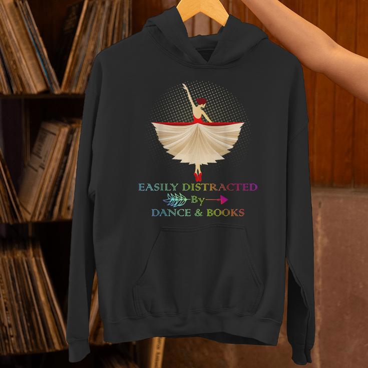 Easily Distracted By Dance And Books Shirt Unisex Hoodie
