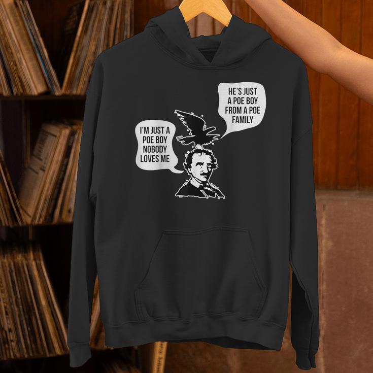 Edgar Allen Poe Raven Book Nerd Poet Literature Unisex Hoodie Edgar Allen Poe Raven Book Nerd Poet Literature Unisex Hoodie