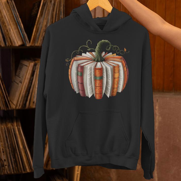 Fall Book Pumpkin Retro Reading Halloween Teacher Unisex Hoodie