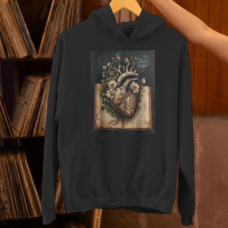 Floral Anatomical Heart Dark Academia Vintage Gothic Book Unisex Hoodie