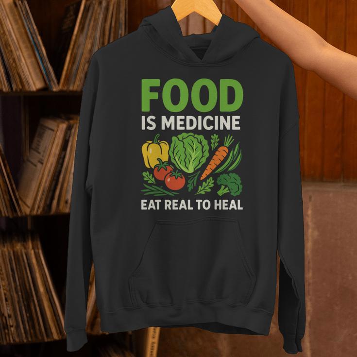 Food Is Medicineの栄養士、自然療法医栄養士へのギフト 長袖tシャツ パーカー