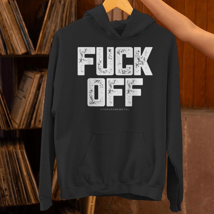メンズ Fuck Off Thrash メタル パーカー