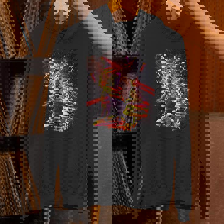 Galaxy Laser Cat On Burger -Pace Cheeseburger Cats パーカー