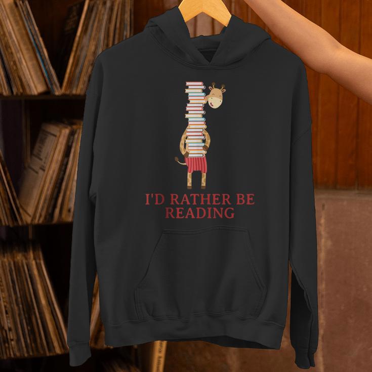 Giraffe Book Lovers I'd Rather Be ReadingShirt Unisex Hoodie