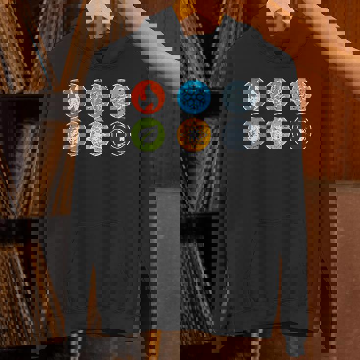 Gloomhaven Elements シンボル 火 氷 空 地球 ライトダーク パーカー