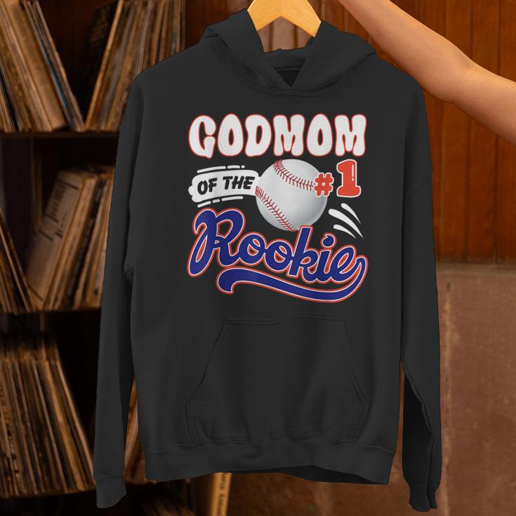 GodMom Rookie Of Year 1st Birthday Baseball Theme Matching Unisex Hoodie