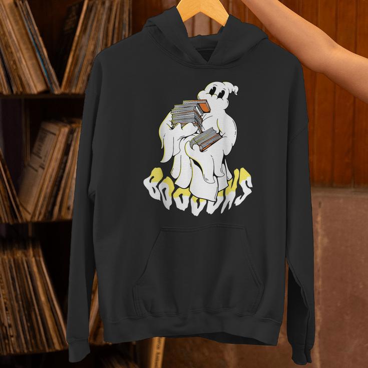 Halloween Books Cute Ghost Reading Booooks Teacher Unisex Hoodie