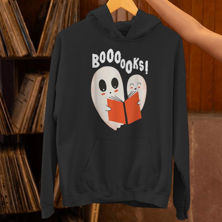 Halloween Teacher Library Ghost Books Men Women Kids Unisex Hoodie
