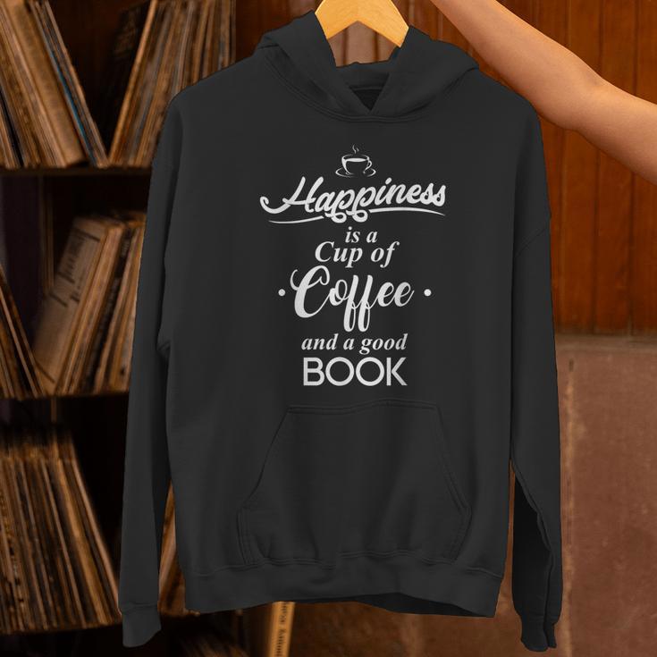 Happiness Is Coffee And A Good Book Lover Birthday Unisex Hoodie