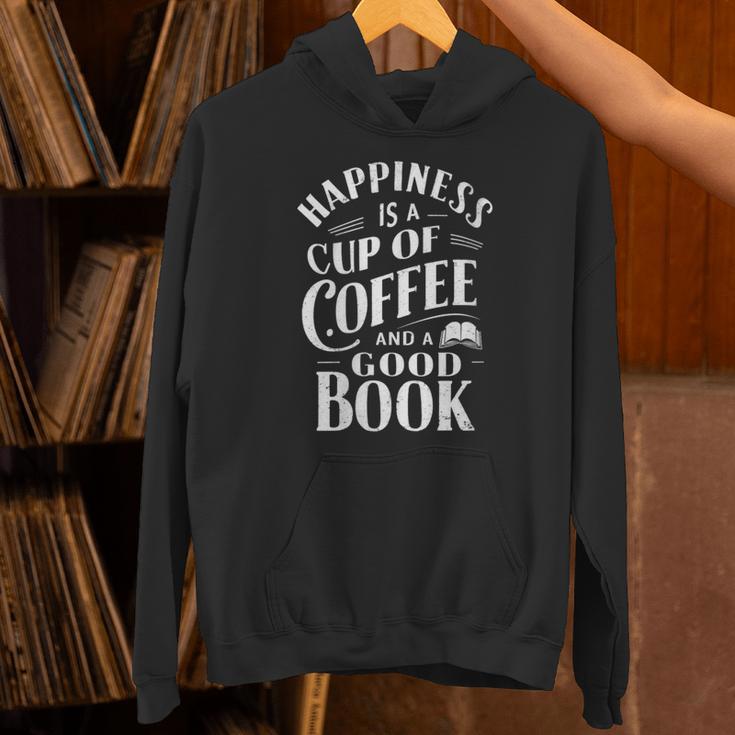 Happiness Is A Cup Of Coffee And A Good Book Slogan Unisex Hoodie Happiness Is A Cup Of Coffee And A Good Book Slogan Unisex Hoodie