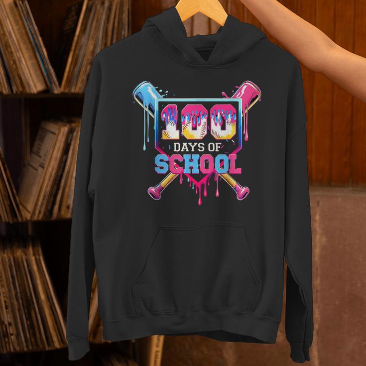 Happy 100 Days Of School Baseball Drip Theme Party 100th Day Unisex Hoodie Happy 100 Days Of School Baseball Drip Theme Party 100th Day Unisex Hoodie