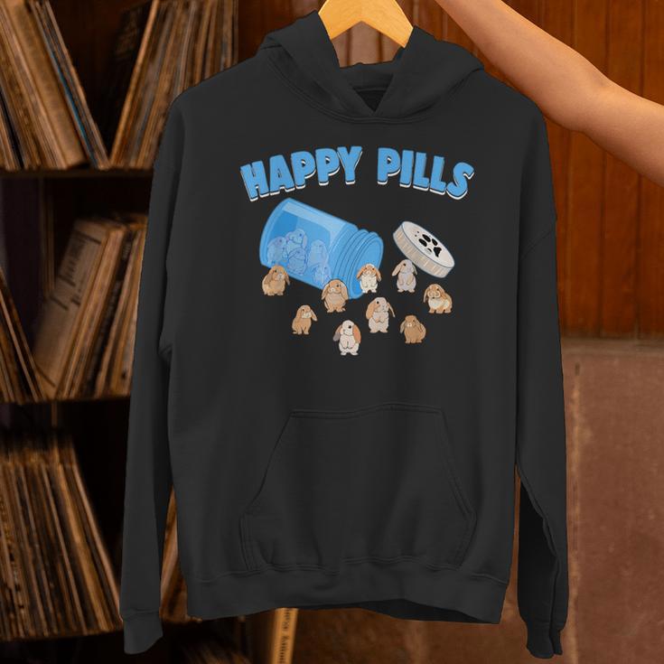 Happy Pills うさぎ 面白い ホーランドロップ バニー 恋人 ユーモア パーカー