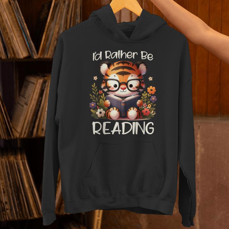 I'd Rather Be Reading Cute Tiger Book Lover Reader Bookworm Unisex Hoodie I'd Rather Be Reading Cute Tiger Book Lover Reader Bookworm Unisex Hoodie