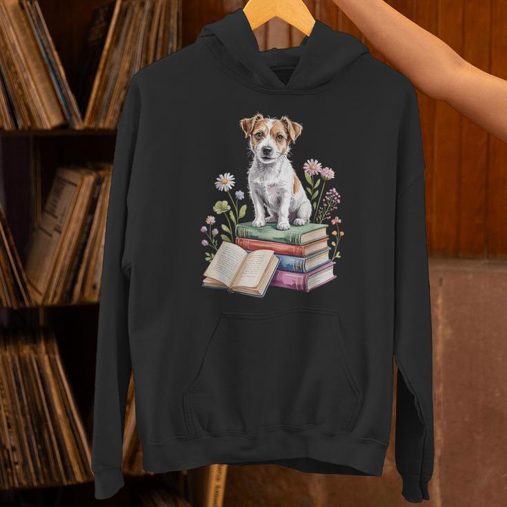 Jack Russell Terrier Bookworm Flowers Book Reading Books Unisex Hoodie
