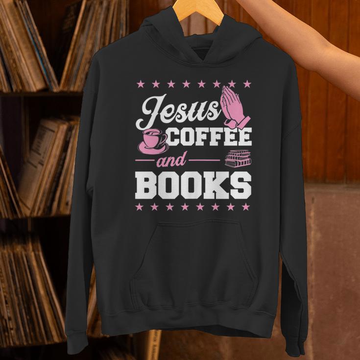 Jesus Coffee And Books Christian Reading Literary Unisex Hoodie