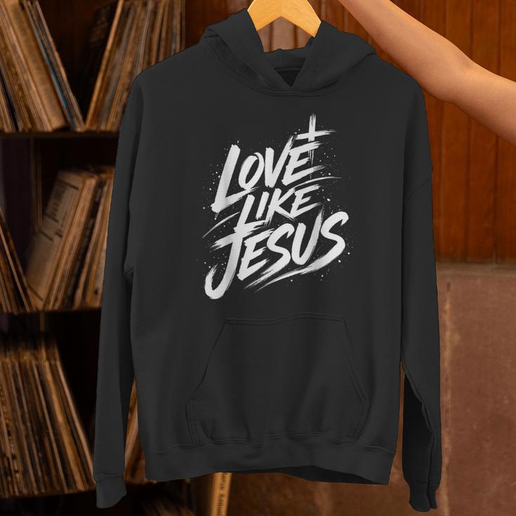 Jesus Love Like Jesus 十字架 クリスチャン パーカー
