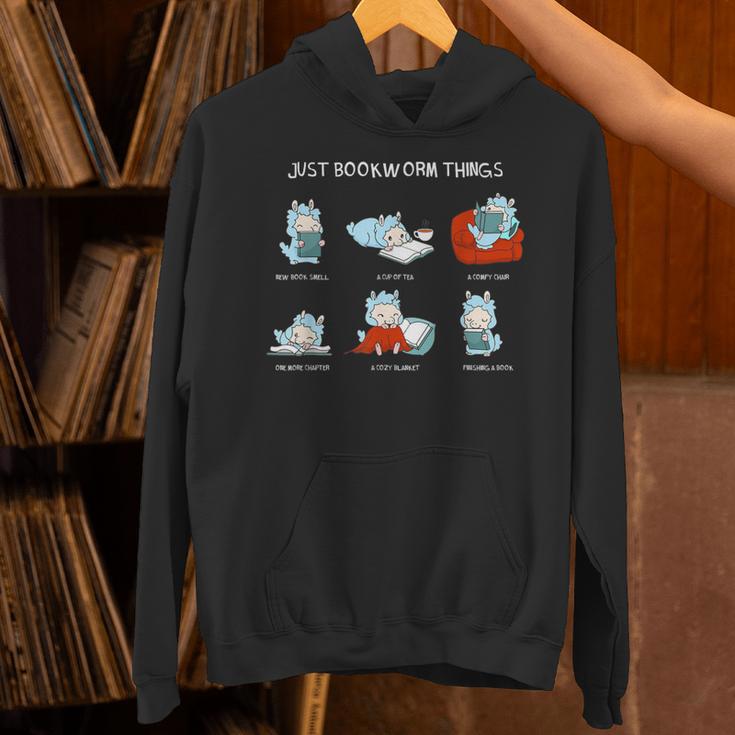 Just Bookworm Things Nerd Book Reading Books Lama Alpaca Unisex Hoodie