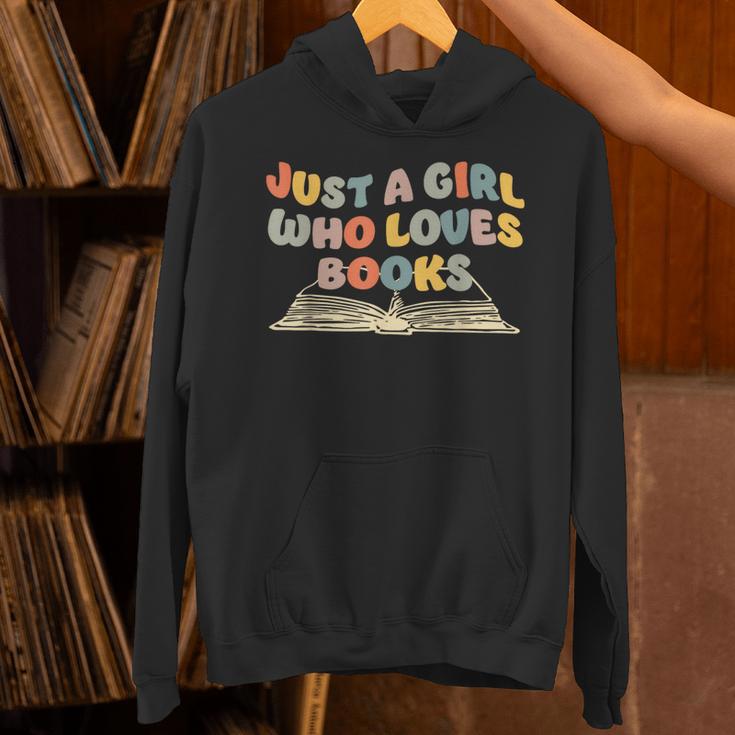Just A Girl Who Loves Books Bookworm Librarian Retro Cute Unisex Hoodie Just A Girl Who Loves Books Bookworm Librarian Retro Cute Unisex Hoodie