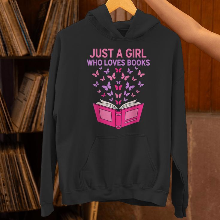 Just A Girl Who Loves Books Butterflies Reading Unisex Hoodie Just A Girl Who Loves Books Butterflies Reading Unisex Hoodie