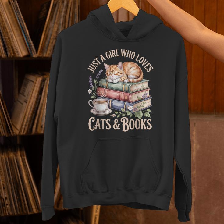 Just A Girl Who Loves Cats And Books Reading Librarian Unisex Hoodie Just A Girl Who Loves Cats And Books Reading Librarian Unisex Hoodie