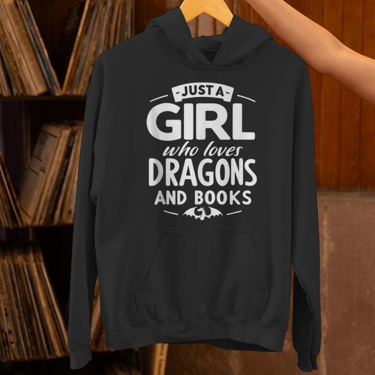 Just a Girl Who Loves Dragons & Books Book Lover Women Nerd Unisex Hoodie