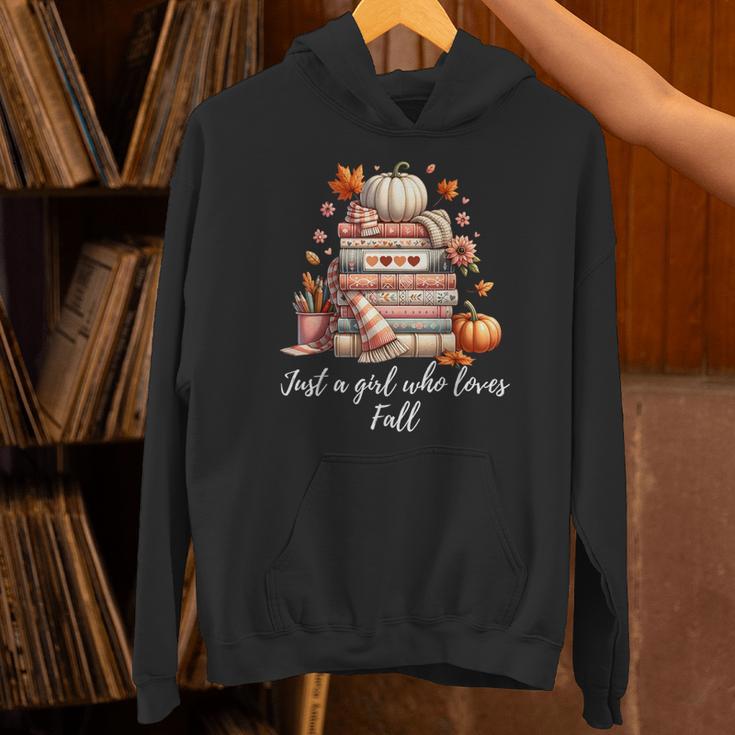 Just a Girl Who Loves Fall Books And Pumpkins Unisex Hoodie