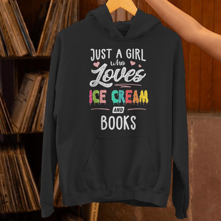 Just A Girl Who Loves Ice Cream And Books Women Unisex Hoodie Just A Girl Who Loves Ice Cream And Books Women Unisex Hoodie