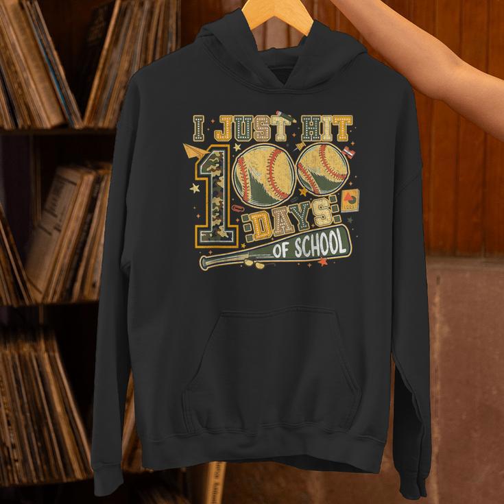 I Just Hit 100 Days Of School Baseball Camo Boys Kid Toddler Unisex Hoodie I Just Hit 100 Days Of School Baseball Camo Boys Kid Toddler Unisex Hoodie