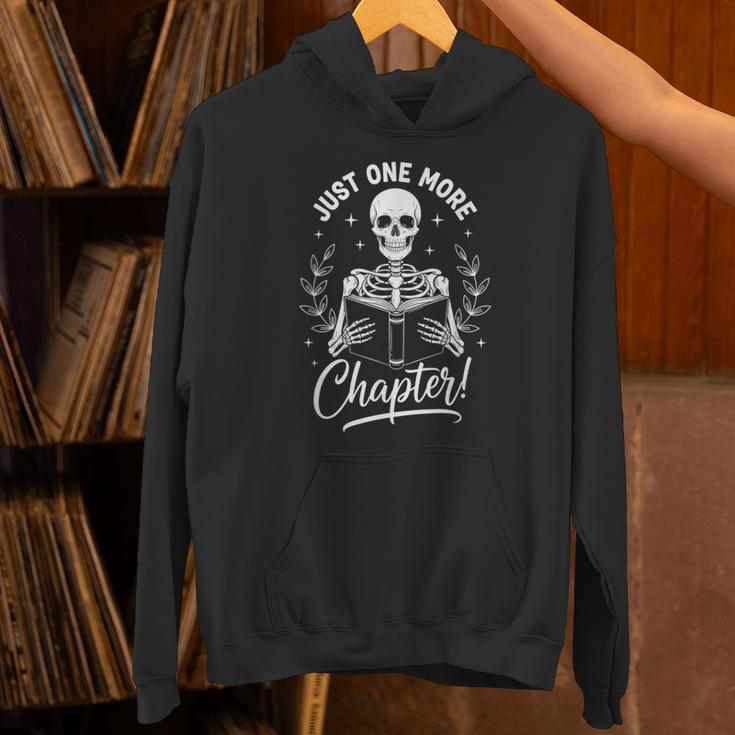 Just One More Chapter Skeleton Reader Halloween Book Lover Unisex Hoodie