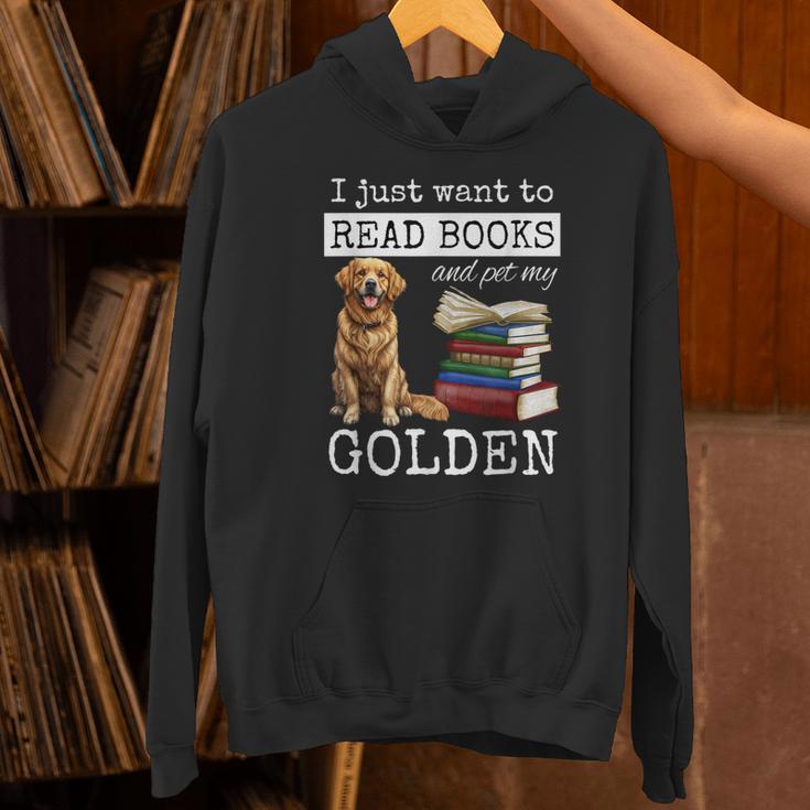 I Just Want To Read Books And Pet My Golden Retriever Dog Men Women Girls Kids Unisex Hoodie I Just Want To Read Books And Pet My Golden Retriever Dog Men Women Girls Kids Unisex Hoodie