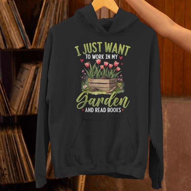 I Just Want To Work In My Garden And Read Books Gardening Unisex Hoodie