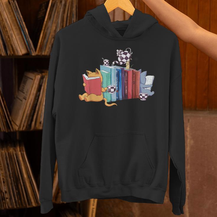 Kawaii Cat Book Ends Library Decor Librarian Unisex Hoodie Kawaii Cat Book Ends Library Decor Librarian Unisex Hoodie
